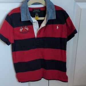 Polo by Ralph Lauren Kids Navy and Red Striped Polo